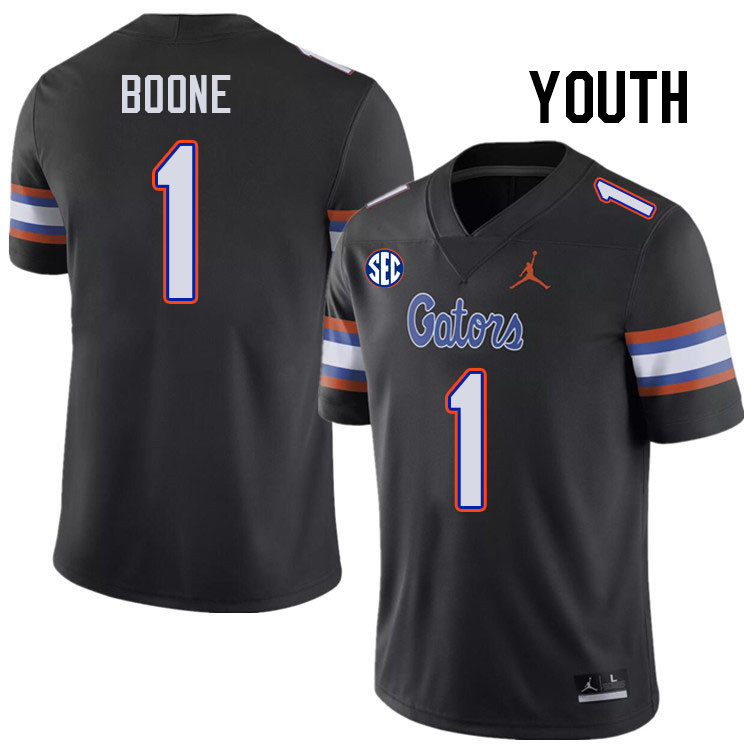 Youth #1 Justus Boone Florida Gators College Football Jerseys Stitched-Black